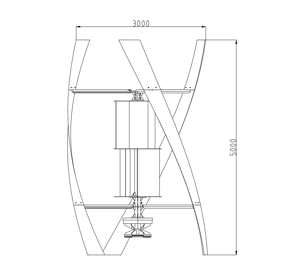 1KW 2KW 3KW 5KW Home VAWT Vertical Axis Wind Turbine Generators With CE RoHS