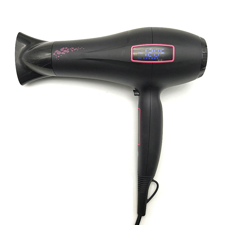 2200W Hot and Cold LCD Display Touch Screen Hair dryer with Concentrator/Diffuse/ Pulley Air Collector