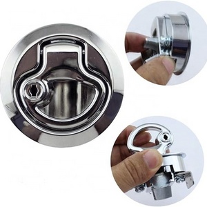 2" Flush Pull Slam Latch 316 Stainless Steel Round Pull Latch for RV Boat Deck Hatch Marine Hardware Boat Accessories