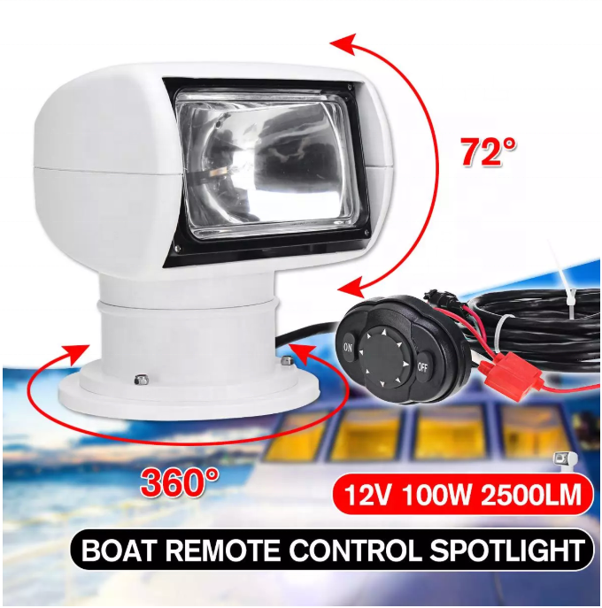 360 Degree Remote Control Search Marine Searchlight 100W Spot Headlight Searching Light For Yacht TRUCK Fishing Boats