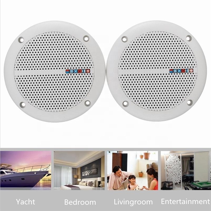 AUTO -1 Pair Waterproof 25W Full Range Marine Boat Ceiling Wall Speakers Lawn Garden Water Resistant Install Speaker