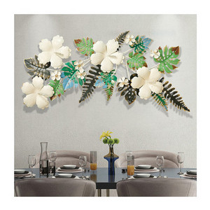 3D Light Luxury Style Vintage Metal Flower Wall Decor Lucky Flower Wall Sticker Art Decal Home Decor