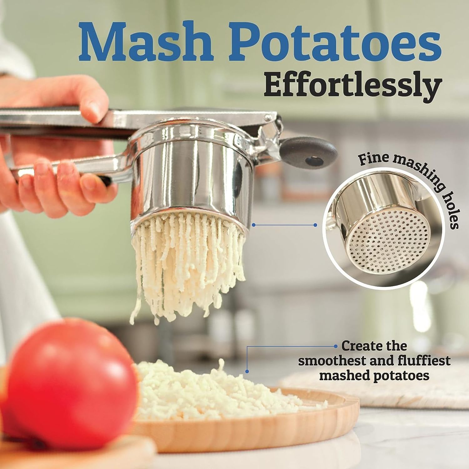 Fruit and vegetable tools stainless steel potato machine fruit and vegetable press potato masher