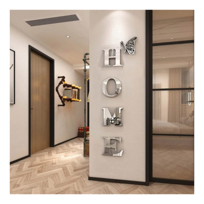 Custom Letter Signs Acrylic Mirror Wall Stickers 3D Effect Alphabet Wall Decorations For Living Room Bedroom DIY Home Decor