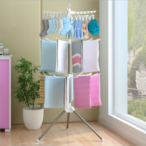 Space Saving Laundry Freestanding Towel Rack Collapsible Laundry Hanger 3 Tier Folding Baby Cloth Drying Rack