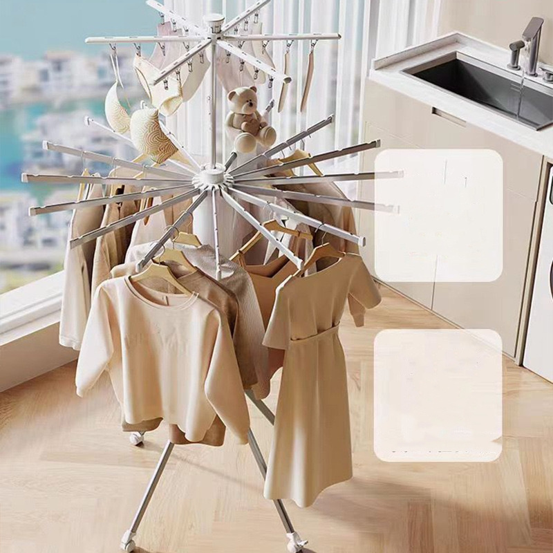 Space Saving Laundry Freestanding Towel Rack Collapsible Laundry Hanger 3 Tier Folding Baby Cloth Drying Rack