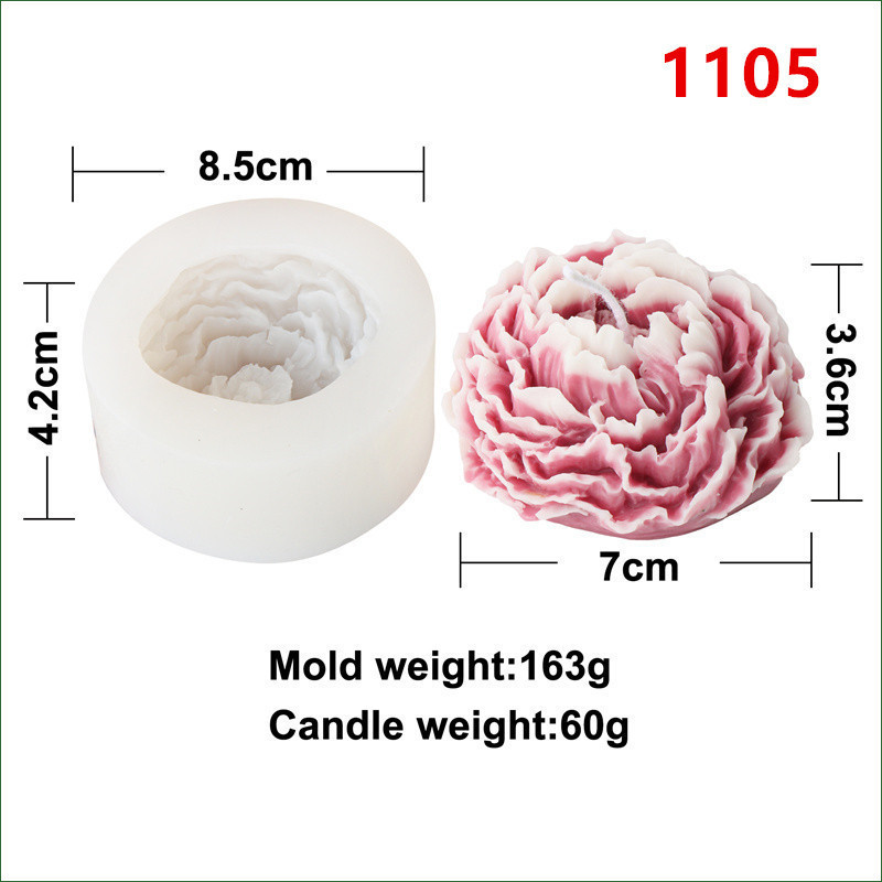 candle accessories DIY simulated flower aromatherapy crystal drip glue peony flower silicone candle mold