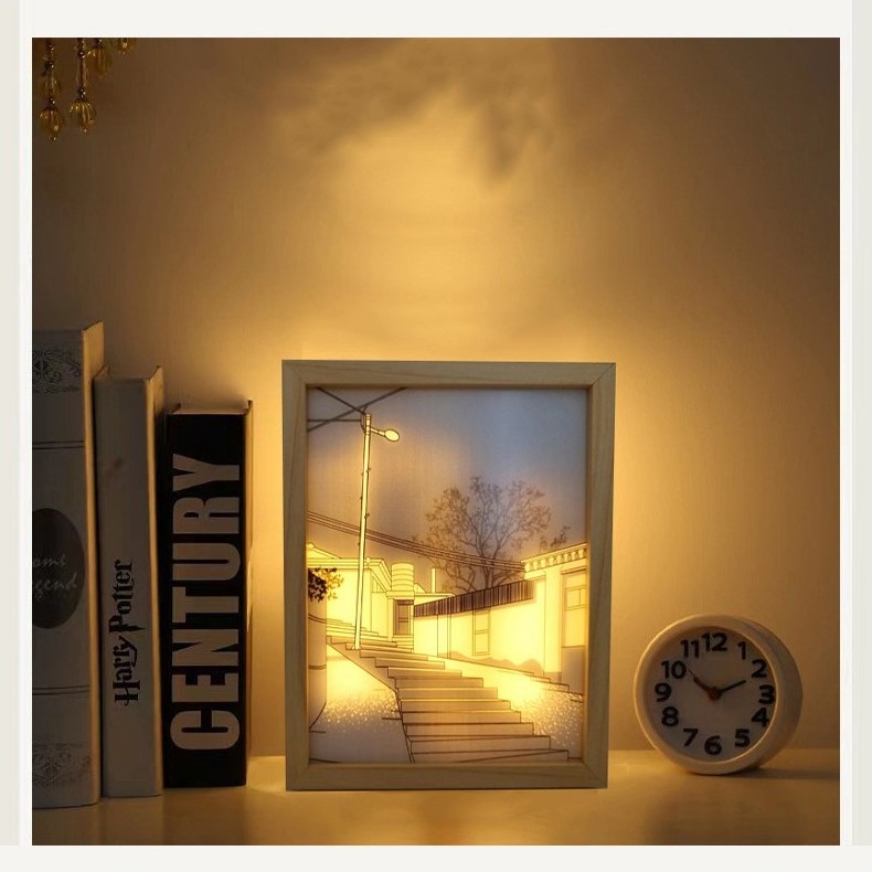 Home Decoration Light Painting Led Anime Light Box Wall Art Simulate Sunshine Led Light Painting