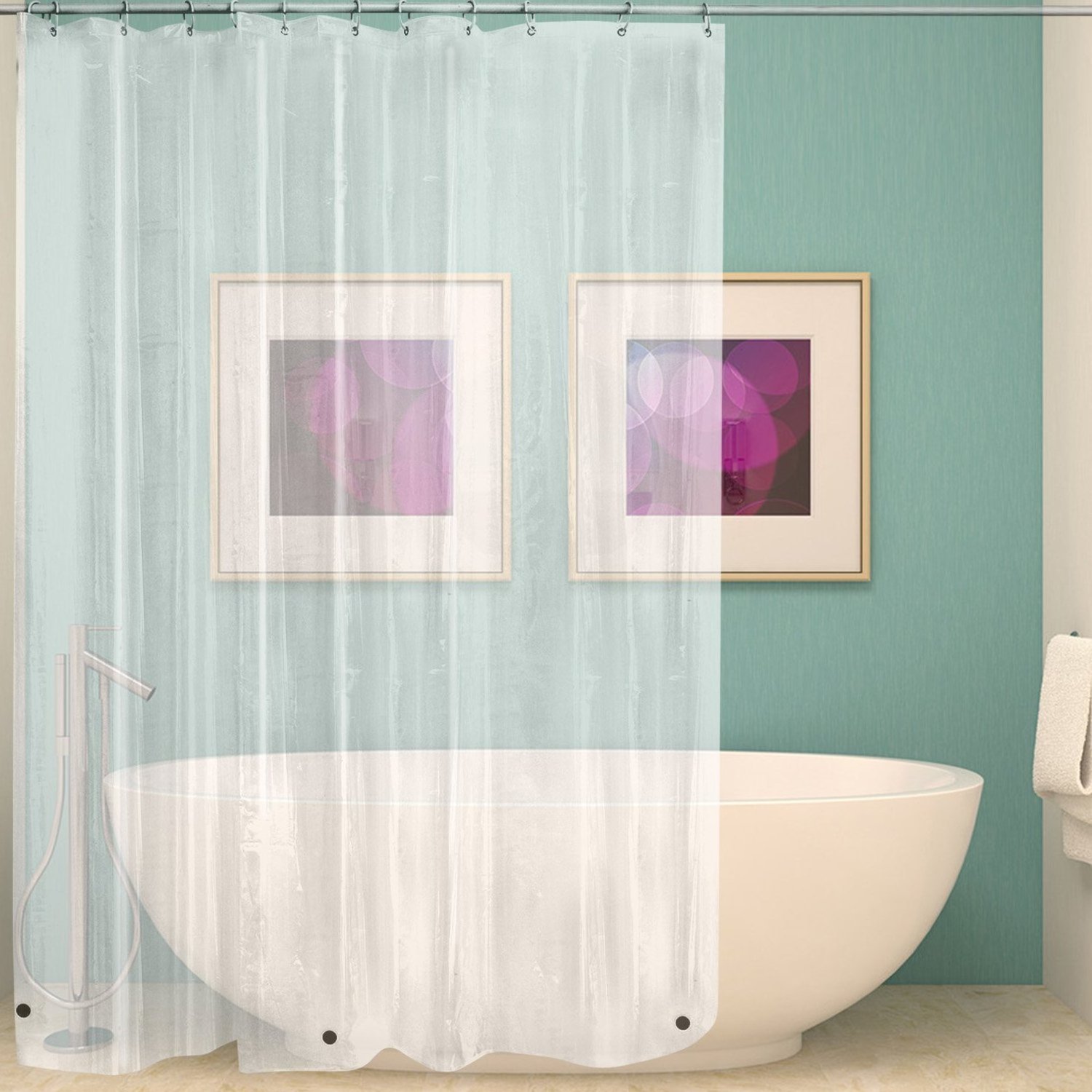 Peva shower curtain waterproof and mildew-proof thickened 72-inch bathroom bathroom with hook shower curtain