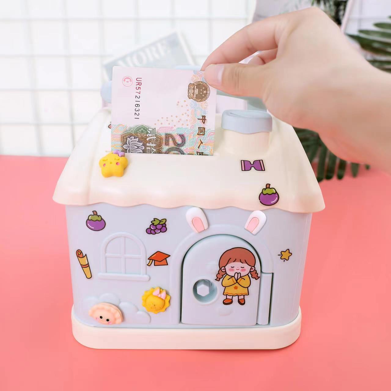 Popular Cute Cartoon Decoration Birthday Gift Plastic Storage Gift Children Plastic Window Box Piggy Bank