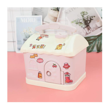 Popular Cute Cartoon Decoration Birthday Gift Plastic Storage Gift Children Plastic Window Box Piggy Bank