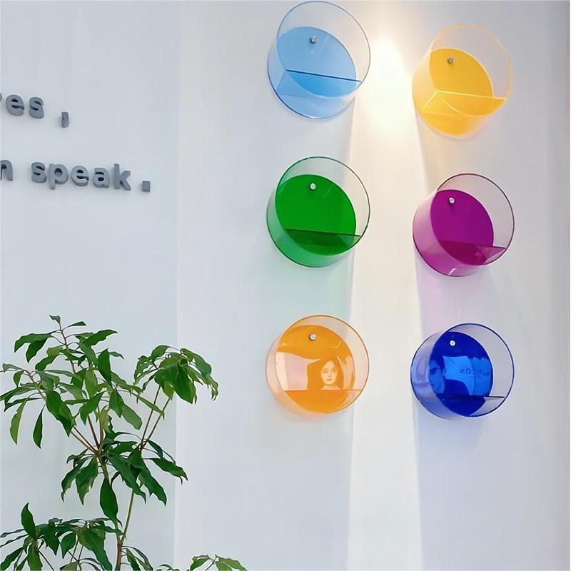 Custom Color Round Acrylic Perfume Display Shelves Wall Mount Circle Shoe Bag Display Rack