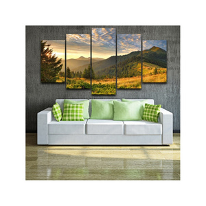 Paintings and wall art Modern high end design light luxury landscape five part mountain forest landscape canvas painting