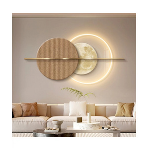 Wall mural modern three-dimensional sandstone wall lamp painting high-end abstract bedroom hanging painting