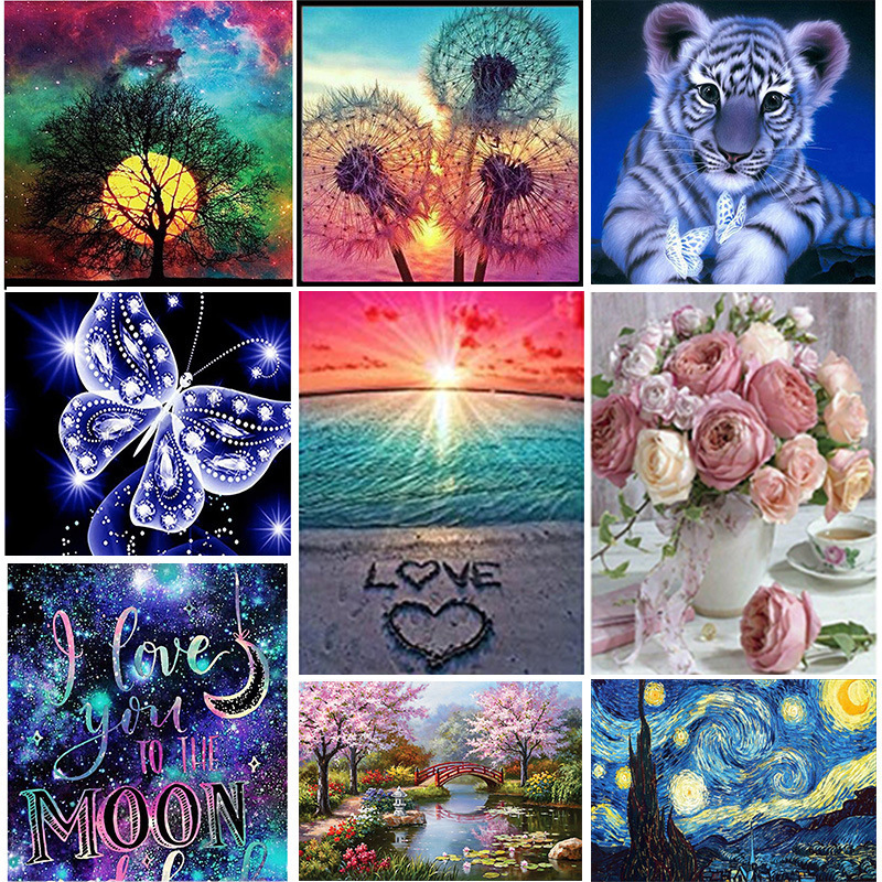 Custom Diamond Painting Home Decoration Moon Scenery Modern Wall Art DIY 5D Diamond Painting