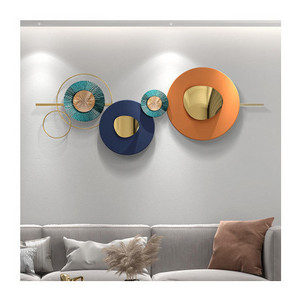 Wholesale modern luxury living room bedroom home decoration wall metal pendant art 3d home decoration