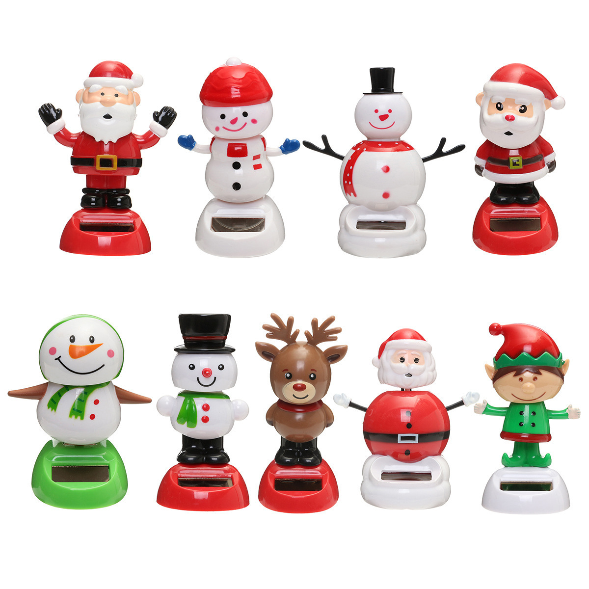 Christmas decor custom make plastic car window solar powered dancing toys figures