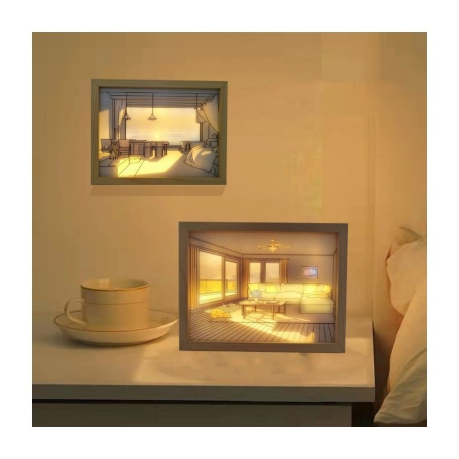 Home Decoration Light Painting Led Anime Light Box Wall Art Simulate Sunshine Led Light Painting