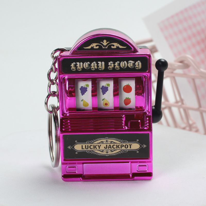 Lucky Jackpot Mini Fruit Slot Machine Fun Birthday Keychain Educational Toy Mini Slot Gambling Machine Toy keychain