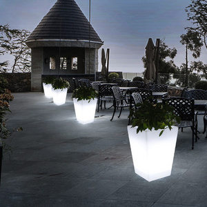 Led Tall square flower pot led light up flower pot LED Garden decorative flower pot