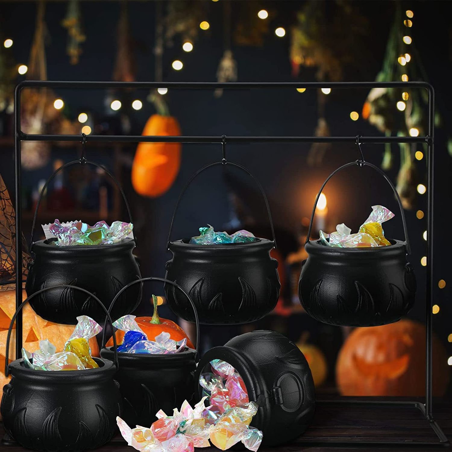 Other Party Decorations Halloween  Handle Dressing Accessories  Large Cauldronblack Plastic Witch Pot