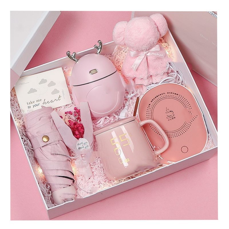 Business Gift Sets Practical Creative Valentine Mothers Day Gift Box Mug Umbrella Fan Promotional Business Gifts Set