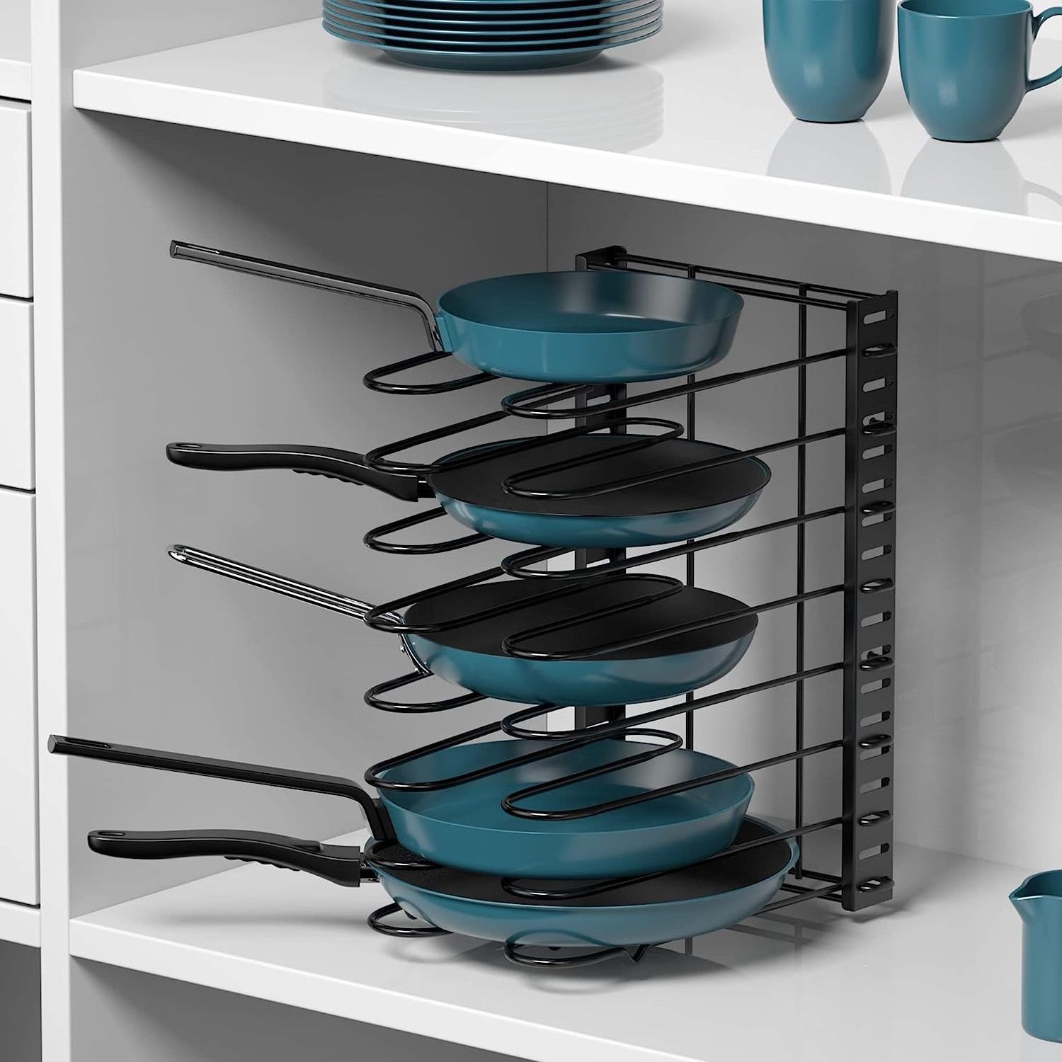 Metal kitchen Storage Holder Vertical Multi-layer Drain Pan Organizer Multi-function Adjustable Pot Rack