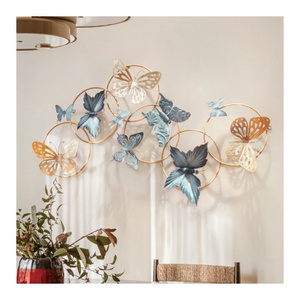 Wall Decoration Retro Iron Art Wall Hanging Vintage Metal Art Butterfly Bird Flower Home Wall Decor