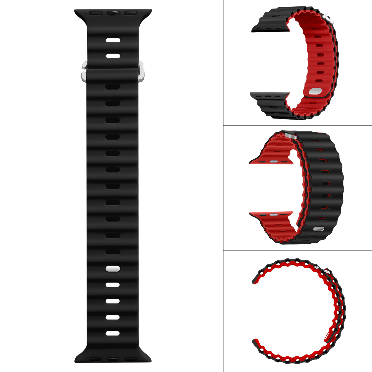 RYB 25 colors C hook  silicone band silicone Ocean Band watch armband watch band packaging for Apple Watch Ultra 49mm