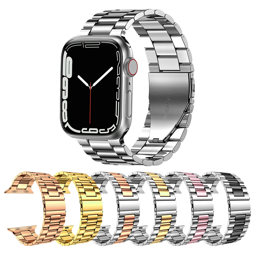 RYB Business Adjustable  Metal Replacement Stainless Steel Wrist Band for Apple Watch  7 6 5 4 3 2 SE 38/40/41mm 42/44/45mm