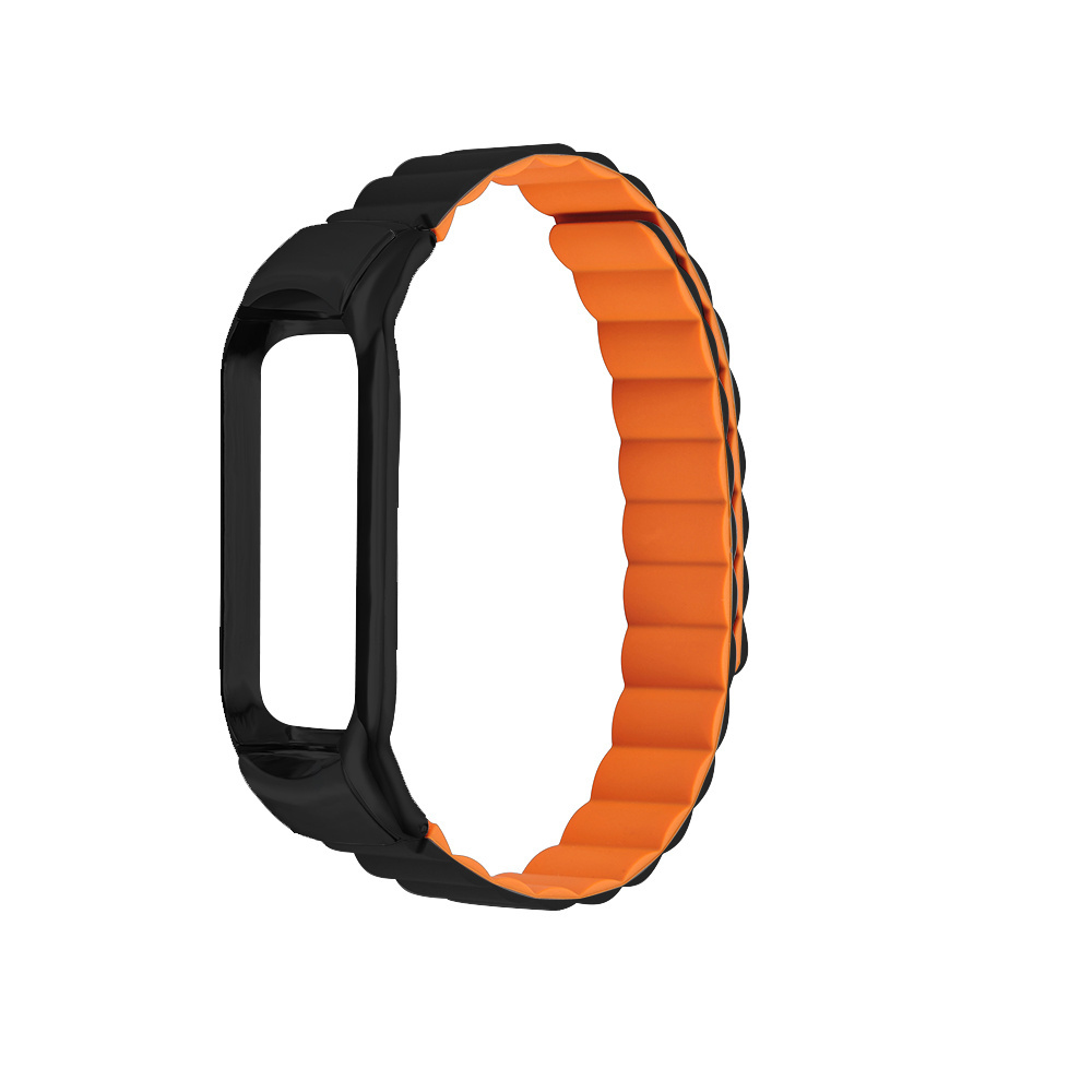 New Silicone Magnetic Smart Watch Bracelet Watch Straps for Xiaomi Mi Band 3/4 MI5/6 With Metal Frame