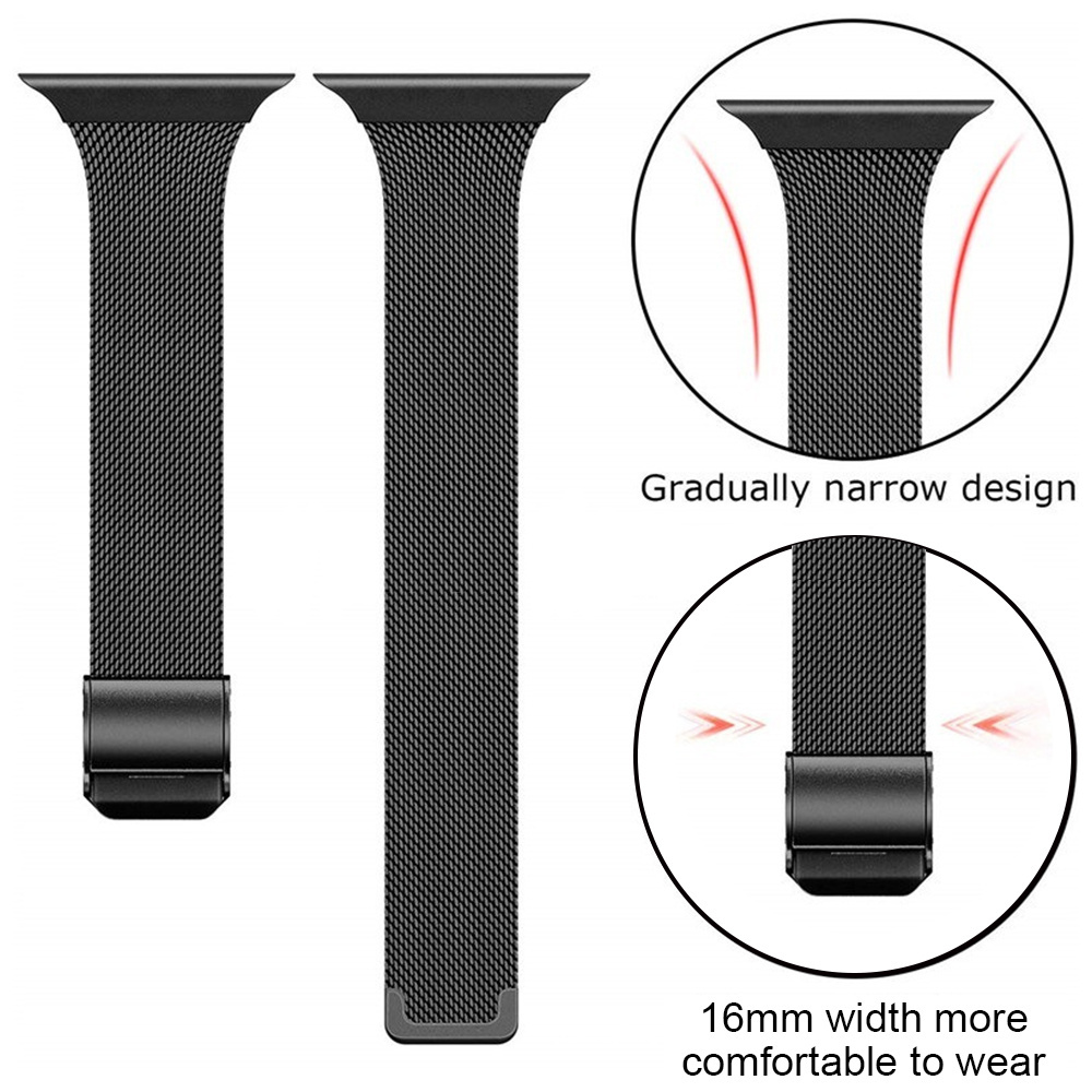 RYB Slim Mesh Stainless Steel Metal Bracelet Band for Apple Watch Series Ultra 9 8 7 6  41mm 42mm 44mm 45mm 49mm