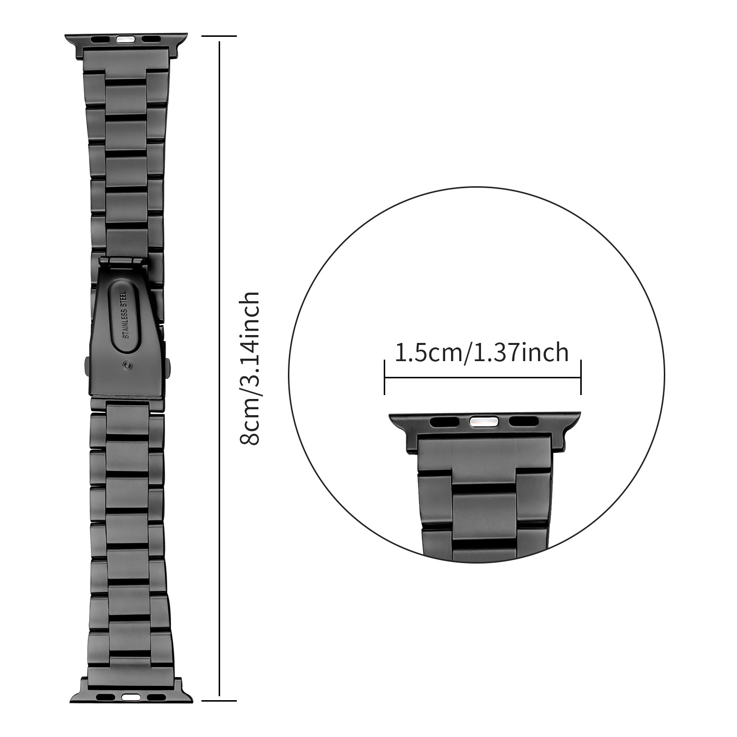 RYB Luxury titanium Band with Diamond Like Carbon Coating for Apple watch Series 12345678