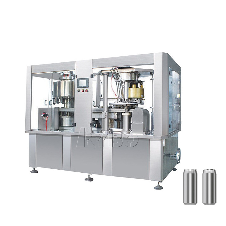 Automatic small aluminum tin can beer gas carbonated soft drink beverage filling and sealing seamer seaming machine filler line