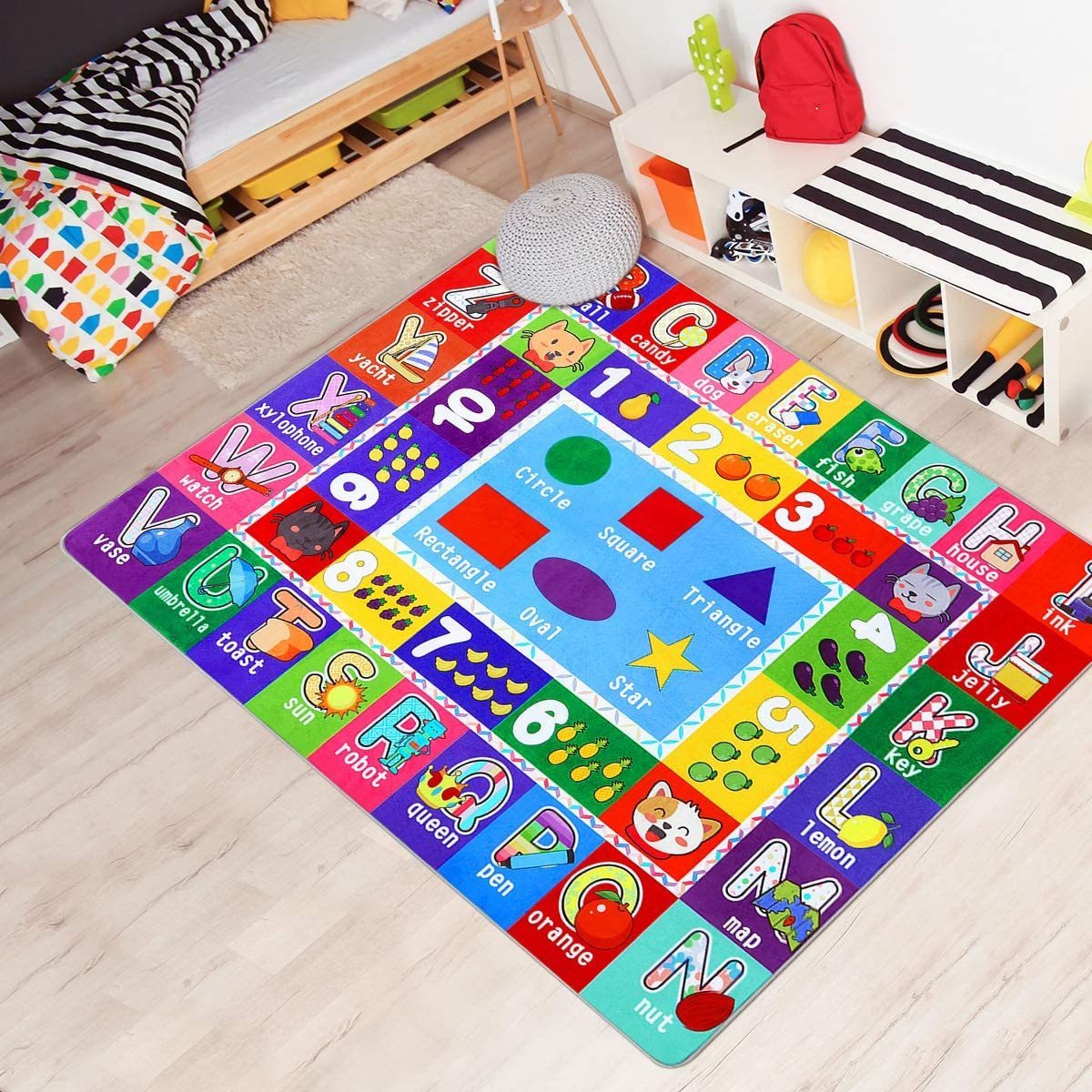 kids play carpet  kids room play mat kids bedroom round carpet alphabet rug baby play mat