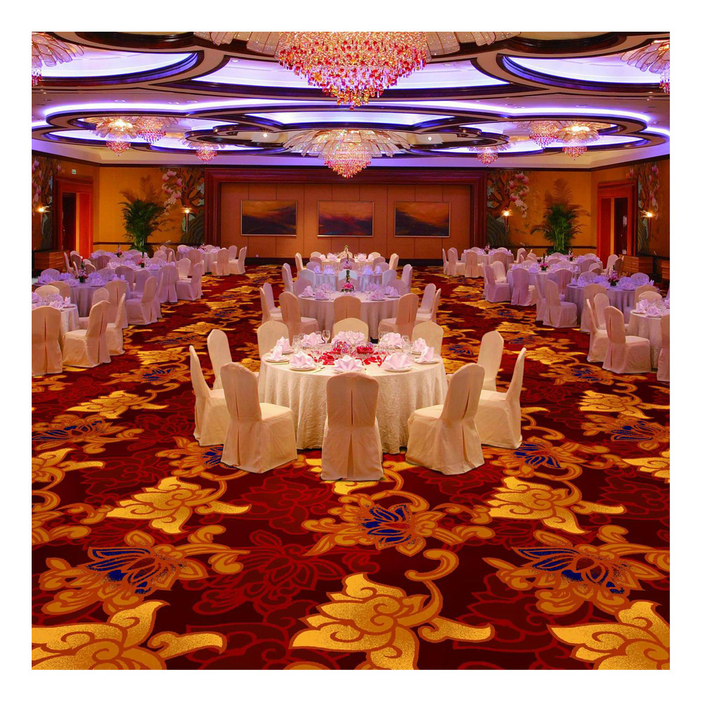 Broadloom Hospitality Hotel Carpet Banquet Hall Lobby luxury PP Red Wilton hotel carpet