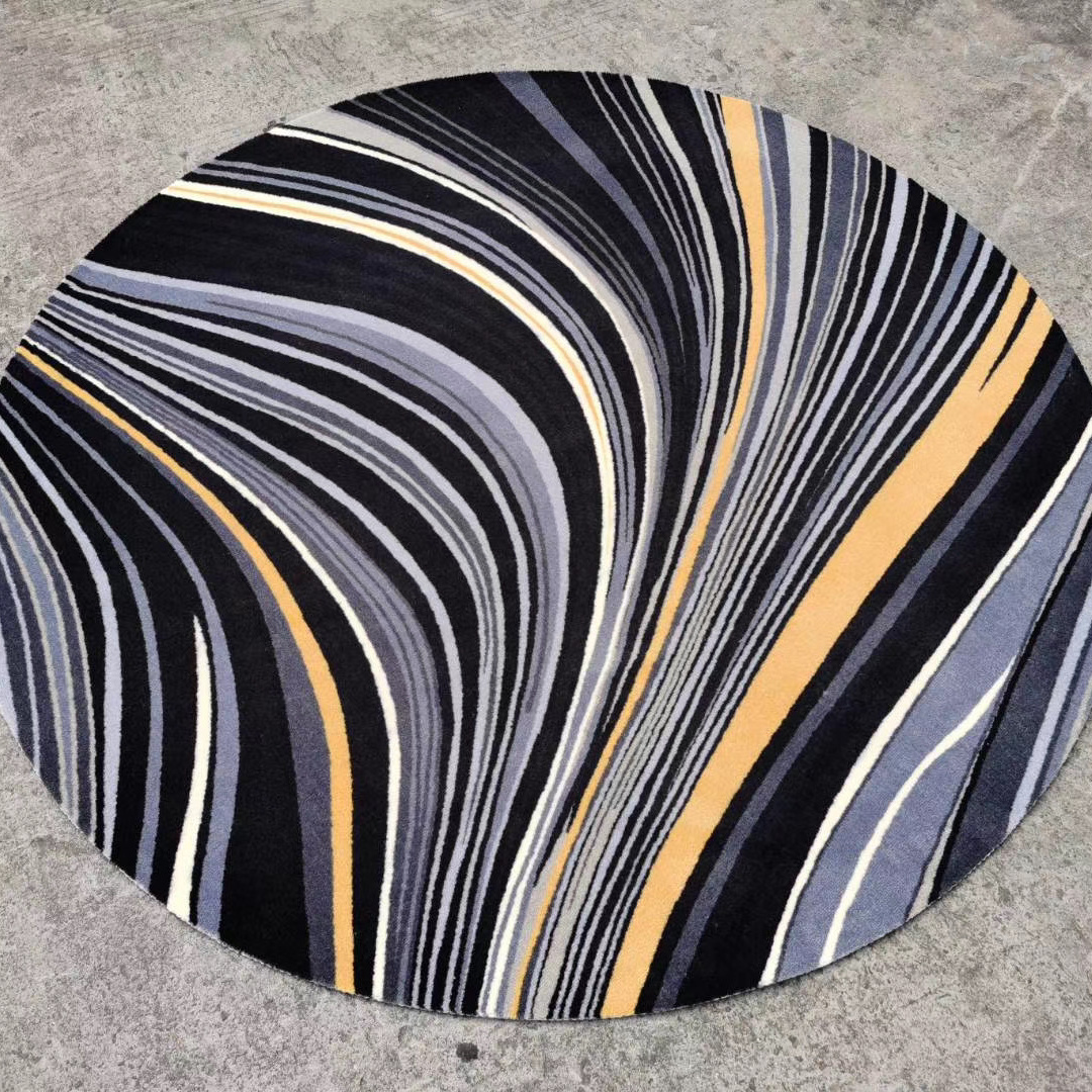 custom salon floor mat  piano chair mat highchair floor  gaming chair mat Alfombra redonda wool carpet geometrical