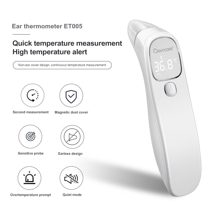 Factory Price Large Display Fever Forehead CE Approved Clinical 1 Second Reading Adults Baby Infrared Ear Thermometer