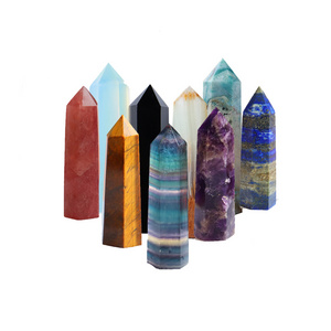 Natural crystal single pointed column hexagonal ornament original stone grinding crafts crystal points wand