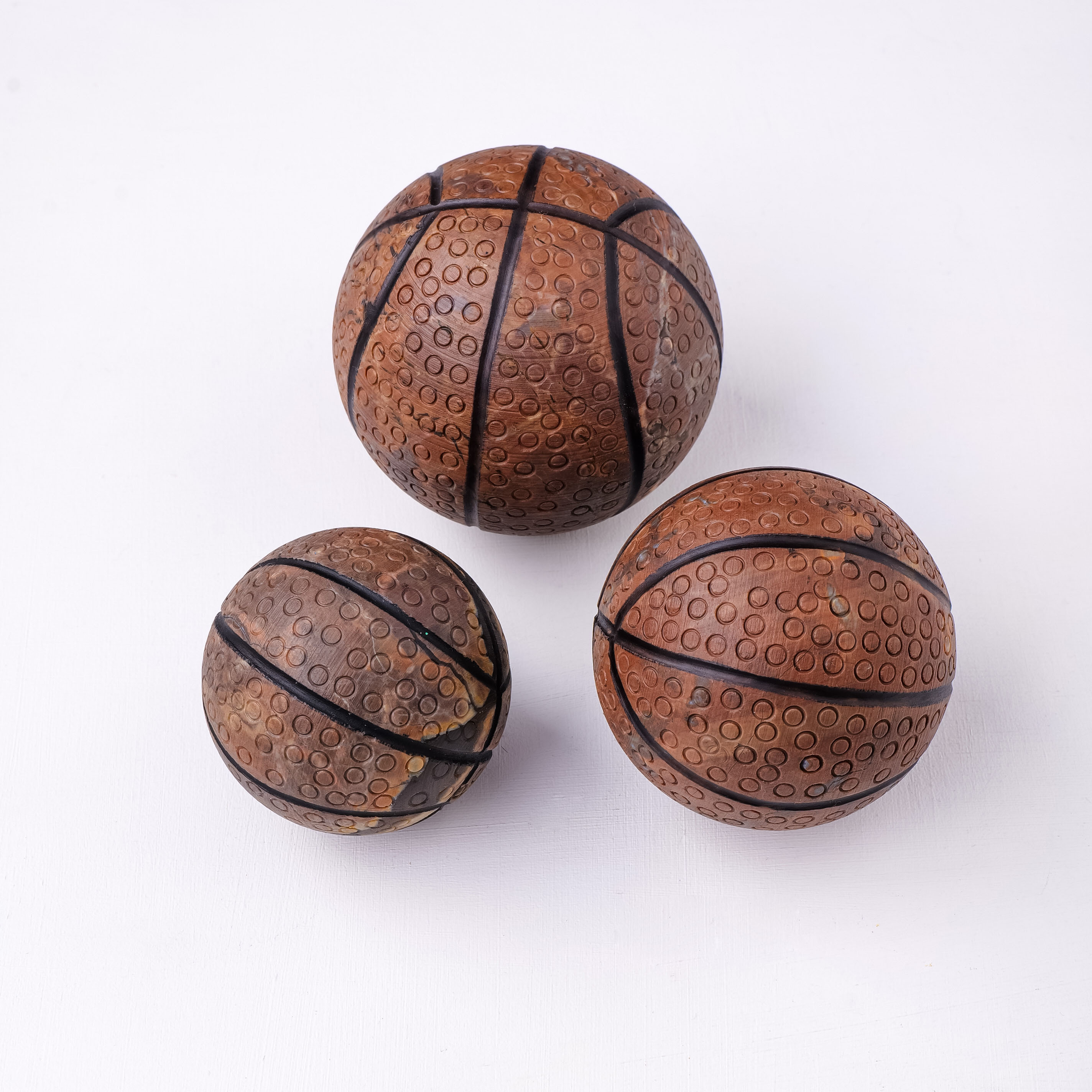 Wholesale Natural Healing Crystal Agate FootBall Crafts Ornament Carved Crystal BasketBall For Decor