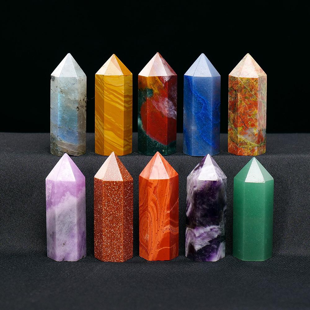 Natural amethyst crystal wand rose quartz crystal point tower crystals healing stones