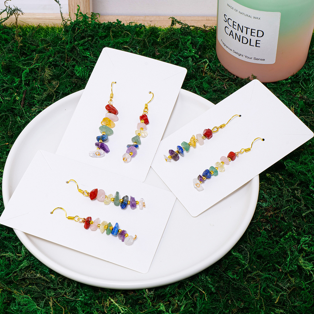 Wholesale natural crystal chips healing gemstone earrings unique gifts for women