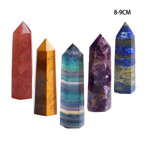 8-9cm Natural crystal columns Health crystal point Obelisk Wand Amethyst Rose Quartz Ore Mineral Crafts