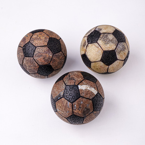 Wholesale Natural Healing Crystal Agate FootBall Crafts Ornament Carved Crystal BasketBall For Decor