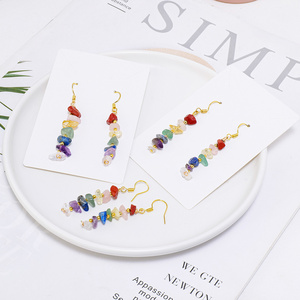 Wholesale natural crystal chips healing gemstone earrings unique gifts for women