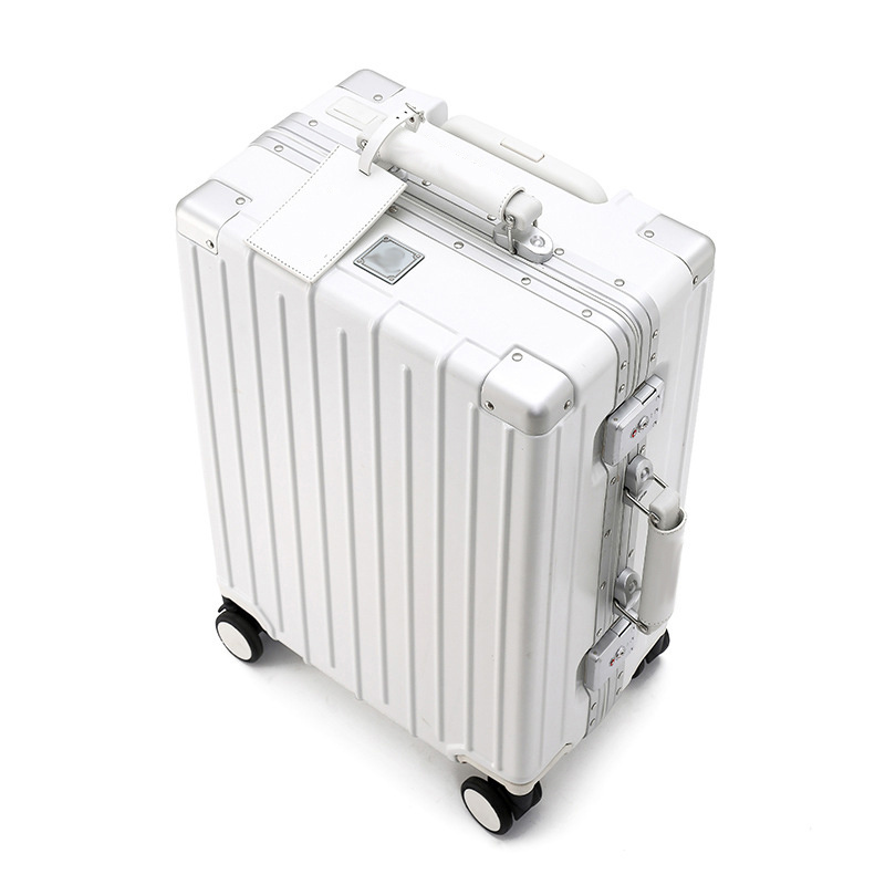 Carry-on suitcase Multi-functional Abs aluminum luggage hard-sided pushcart with travel luggage and cup holder