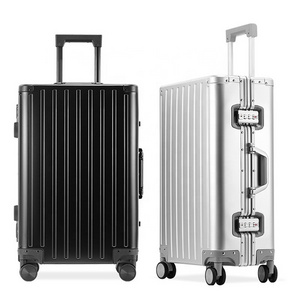 Carry-on suitcase All aluminum 2024 hot selling magnesium alloy luggage large capacity aluminum frame pure metal suitcases