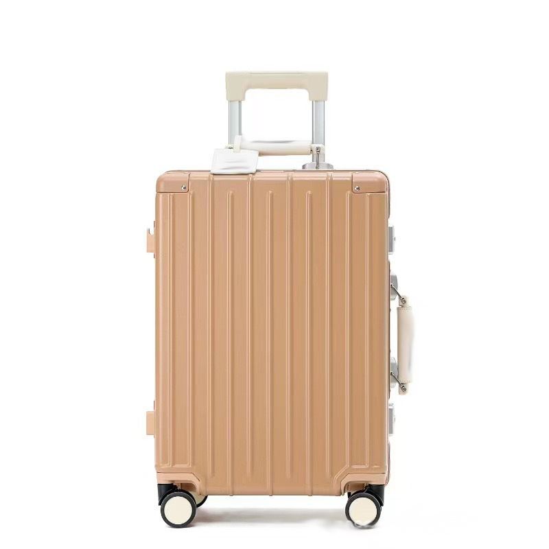 Carry-on suitcase Multi-functional Abs aluminum luggage hard-sided pushcart with travel luggage and cup holder