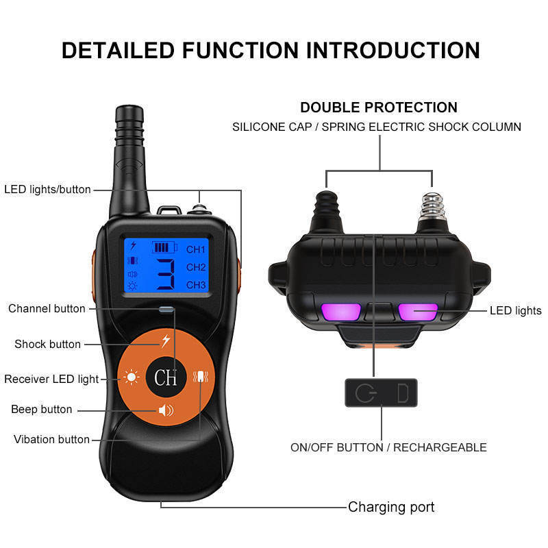 Electronic dog training collar Rechargeable Slave Remote Controlled Shock Pet Dog Training Collar For Dog