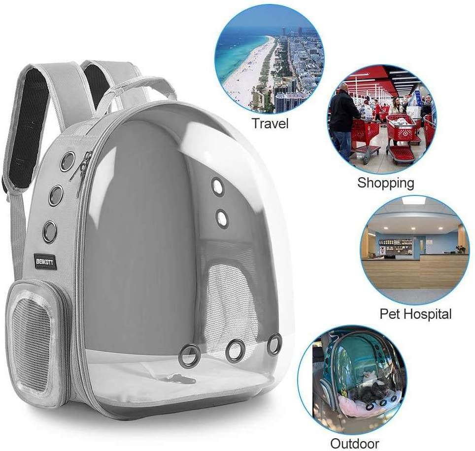 Durable Transparent Cat Bag To Go Out Portable Cat Suitcase Dog Backpack Space Capsule Pet Bag